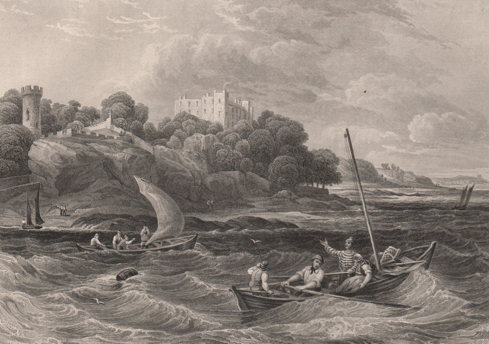 Wemyss Castle, Fife. Scotland 1845 old antique vintage print picture